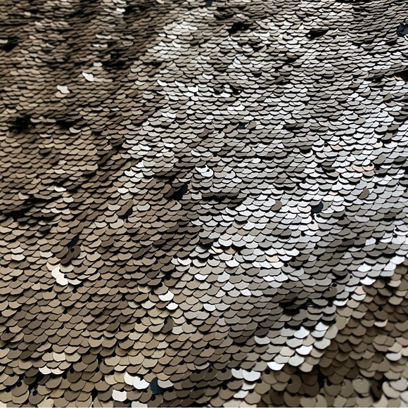 H&M Blue & Gold Sequin Stretch Waist Knee Length Party Fun Skirt Size Small, D08 - Picture 6 of 7